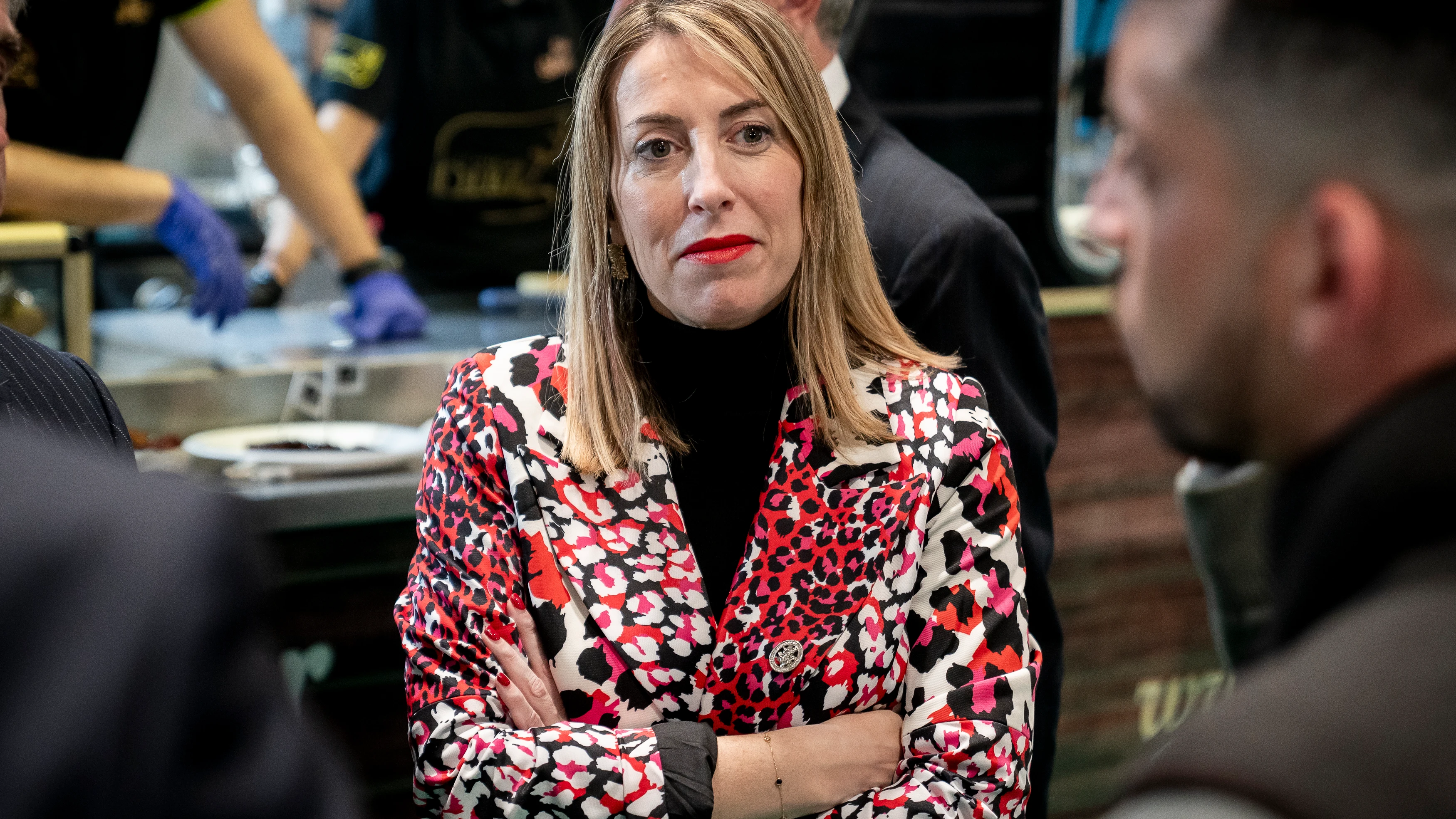 La presidenta de la Junta de Extremadura, María Guardiola, acude a la Feria Cinegética 2024, en IFEMA Madrid, a 14 de marzo de 2024, en Madrid (España).