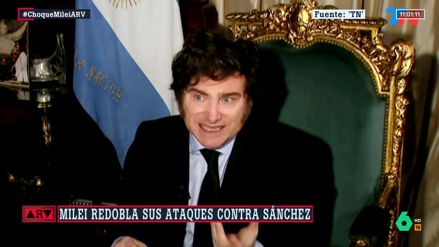 Milei redobla sus ataques contra Sánchez, le tacha de "cobarde" y rechaza pedir disculpas: "Yo fui el agredido" Milei redobla sus ataques contra Sánchez, le tacha de "cobarde" y rechaza pedir disculpas: "Yo fui el agredido"