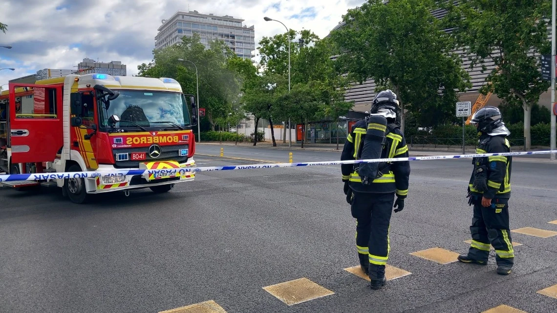 Bomberos Madrid en el Paseo de la Castellana