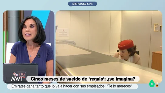 Beatriz de Vicente, rotunda: "Muchos estudios que demuestran que el trabajador al que se incentiva, produce más" "Estudios que demuestran que el trabajador al que se incentiva, produce más y cuando la empresa los cuida, en realidad gana más con ellos", afirma Beatriz de Vicente en este vídeo sobre el reparto de beneficios de Emirates entre sus trabajadores.