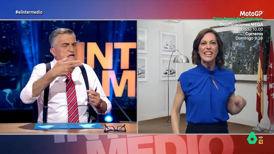 'Isabel Díaz Ayuso' se enciende por el flequillo de su pareja "Ya está bien de meterse con Milei, conmigo, con Feijoo, con los judíos y con las judías con chorizo, porque también sois veganos", afirma 'Isabel Díaz Ayuso', que en esta imitación de Cristina Gallego llama furiosa a El Intermedio.