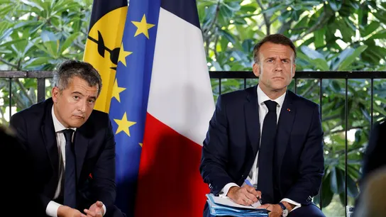 El presidente francés, Emmanuel Macron, y su ministro del Interior, Geráld Darmanin, en Nueva Caledonia donde han confirmado los hechos. El presidente francés, Emmanuel Macron, y su ministro del Interior, Geráld Darmanin, en Nueva Caledonia donde han confirmado los hechos.