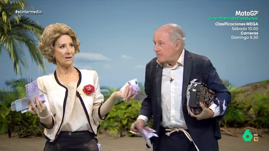 'Esperanza Aguirre', 'Rodrigo Rato' y un 'rescate' de billetes en 'La isla de los perdidos' 'La isla de los perdidos' de El Intermedio tiene nuevos náufragos: 'Esperanza Aguirre' y 'Rodrigo Rato'. Cristina Gallego y Wyoming se ponen en la piel de los expolíticos en este vídeo donde repasan sus casos de corrupción y hablan de rescates.