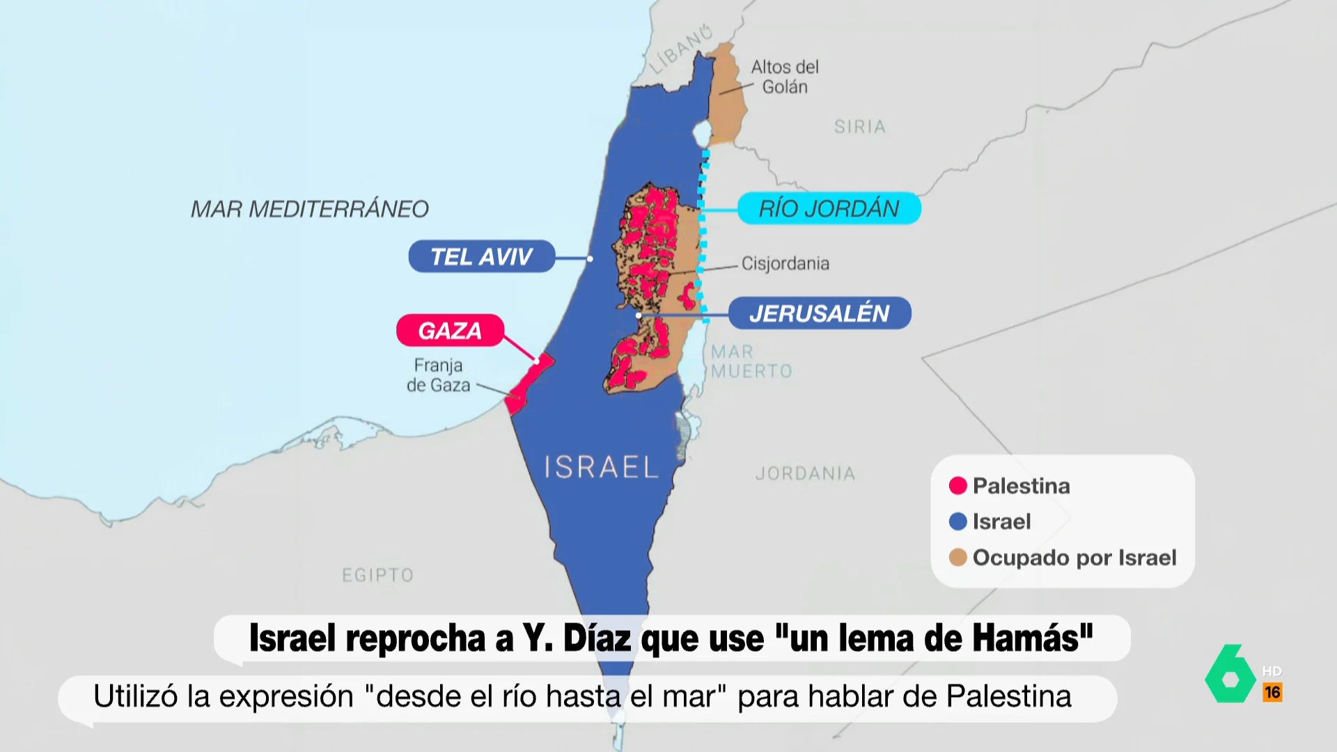 Mapa de Israel y Palestina