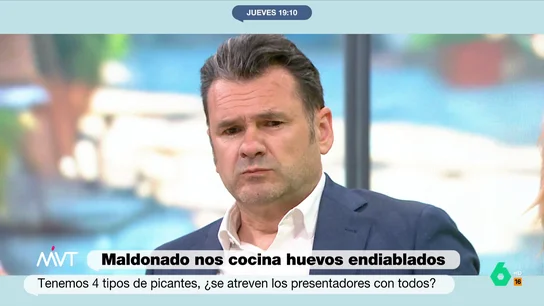 Iñaki López, al límite tras probar las salsas picantes de Carlos Maldonado Carlos Maldonado trae en su sección de cocina algo que trae las delicias de Cristina Pardo y casi acaba con Iñaki López: salsas muy picantes. En este vídeo, las reacciones del presentador al probar desde la más 'suave' a la más fuerte.