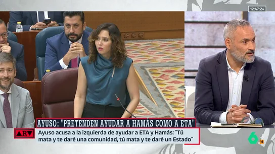ARV- Martínez-Vares reacciona a las declaraciones de Ayuso sobre ETA y Hamás: "Son una metedura de pata sideral" ARV- Martínez-Vares reacciona a las declaraciones de Ayuso sobre ETA y Hamás: "Son una metedura de pata sideral"