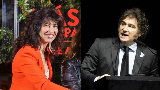 La ministra de Igualdad, Ana Redondo, y el presidente argentino, Javier Milei, en sendas imágenes del arranque de campaña del PSOE para las europeas y la presentación de su libro, respectivamente. La ministra de Igualdad, Ana Redondo, y el presidente argentino, Javier Milei, en sendas imágenes del arranque de campaña del PSOE para las europeas y la presentación de su libro, respectivamente.