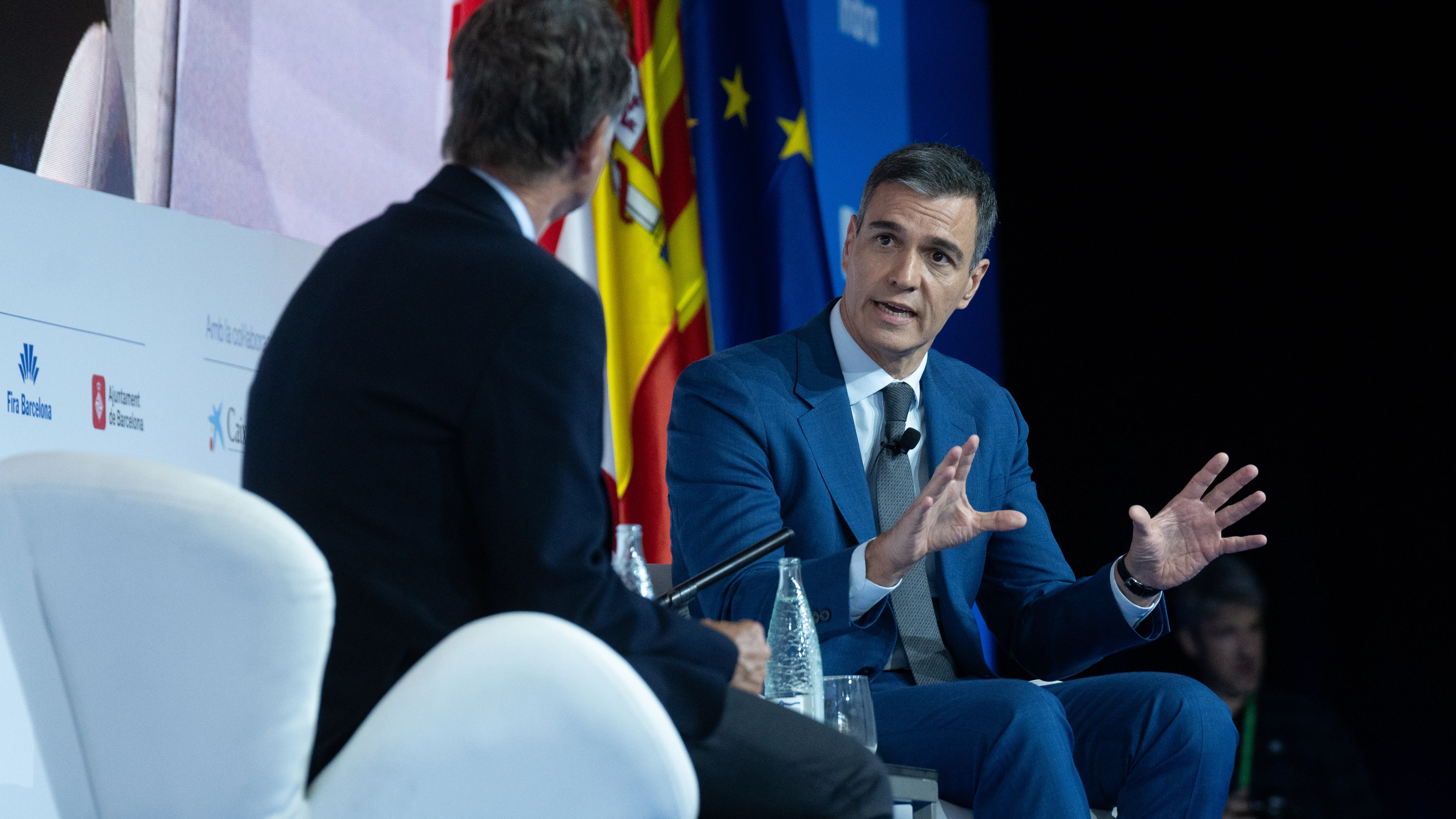 El presidente del Gobierno, Pedro Sánchez, este viernes en la '39ª Reunió del Cercle d'Economia' celebrada en Barcelona.