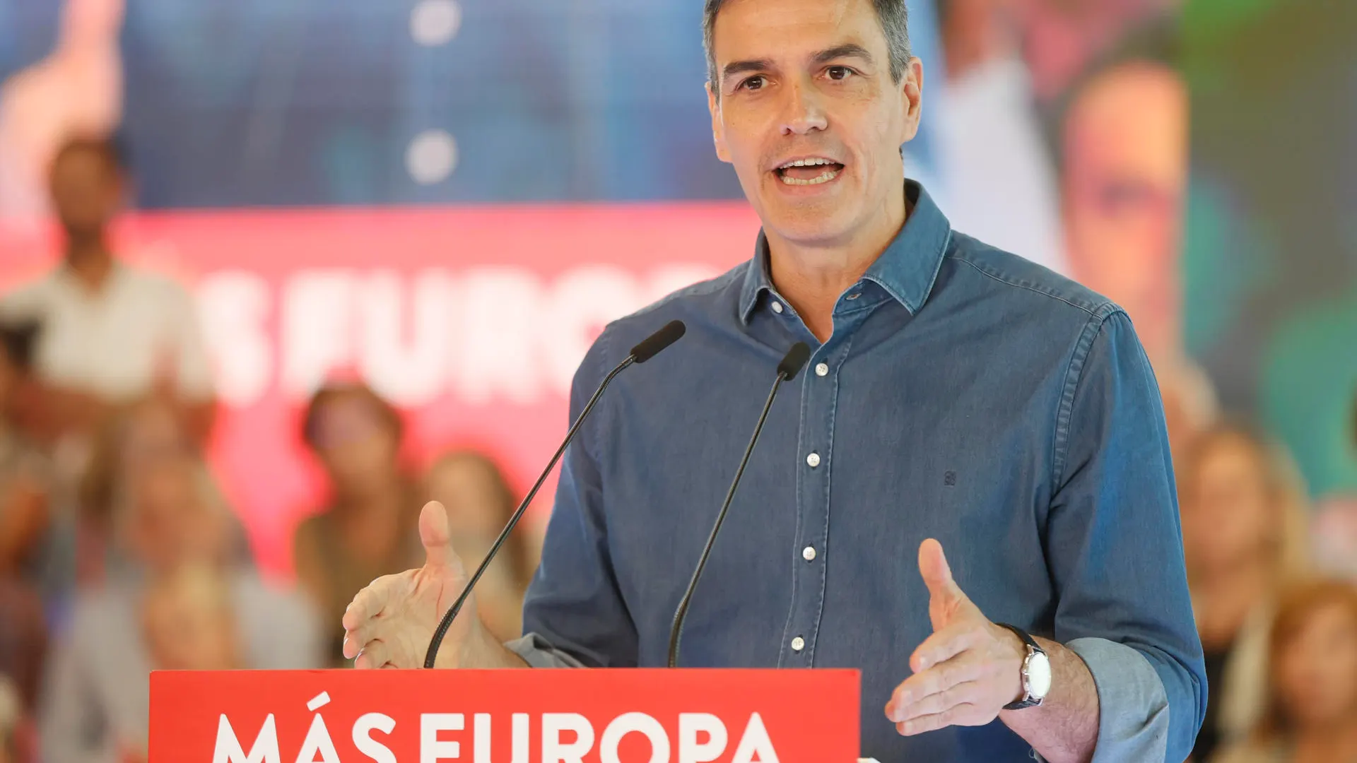 Sánchez en un acto del PSOE