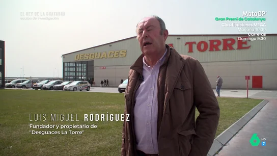El 'rey de la chatarra' acompaña a Equipo de Investigación por Desguaces la Torre Equipo de Investigación recorre con Luis Miguel Rodríguez, dueño de Desguaces La Torre, las enormes instalaciones de este negocio que le ha convertido en el 'rey de la chatarra".