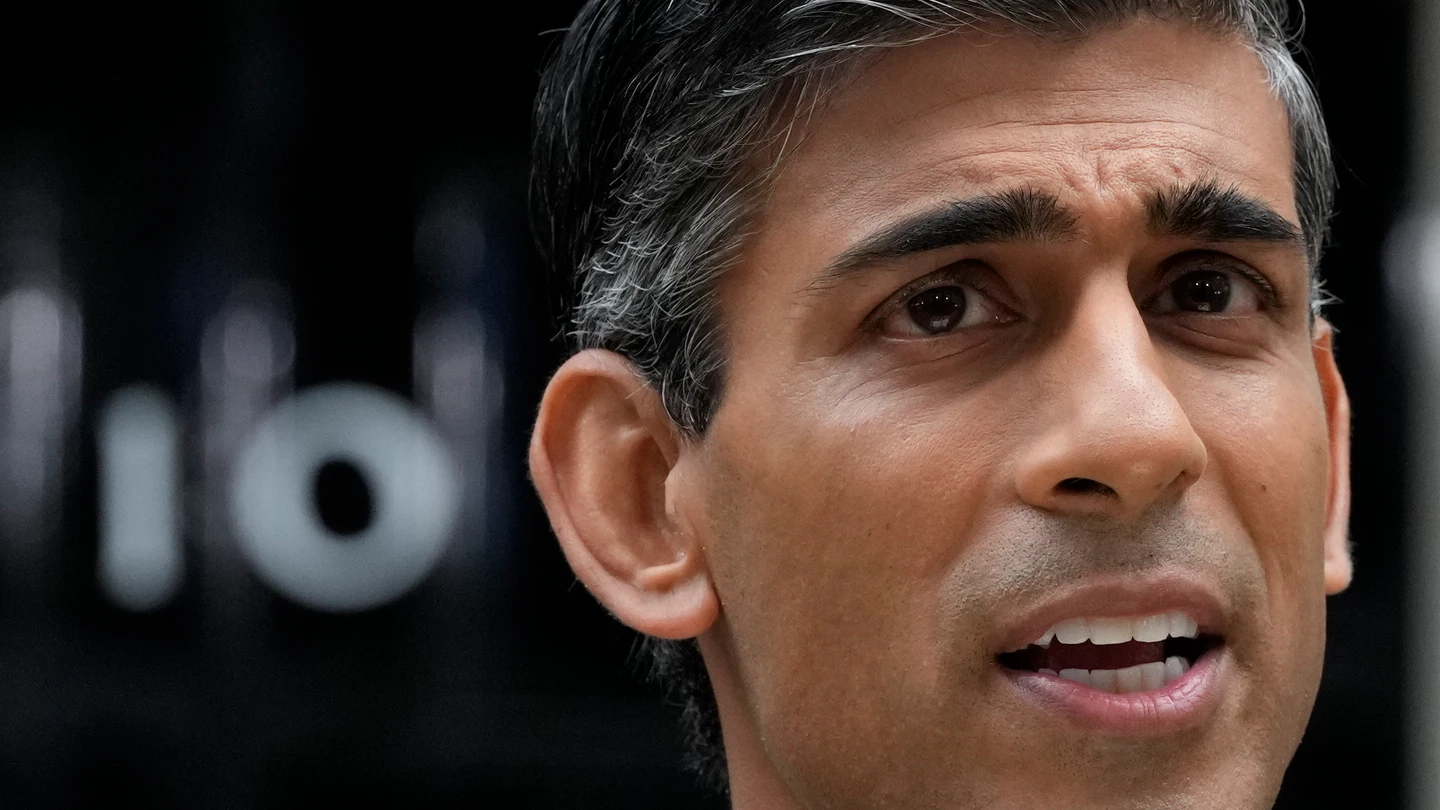 El primer ministro británico, Rishi Sunak, durante una comparecencia El primer ministro británico, Rishi Sunak, durante una comparecencia