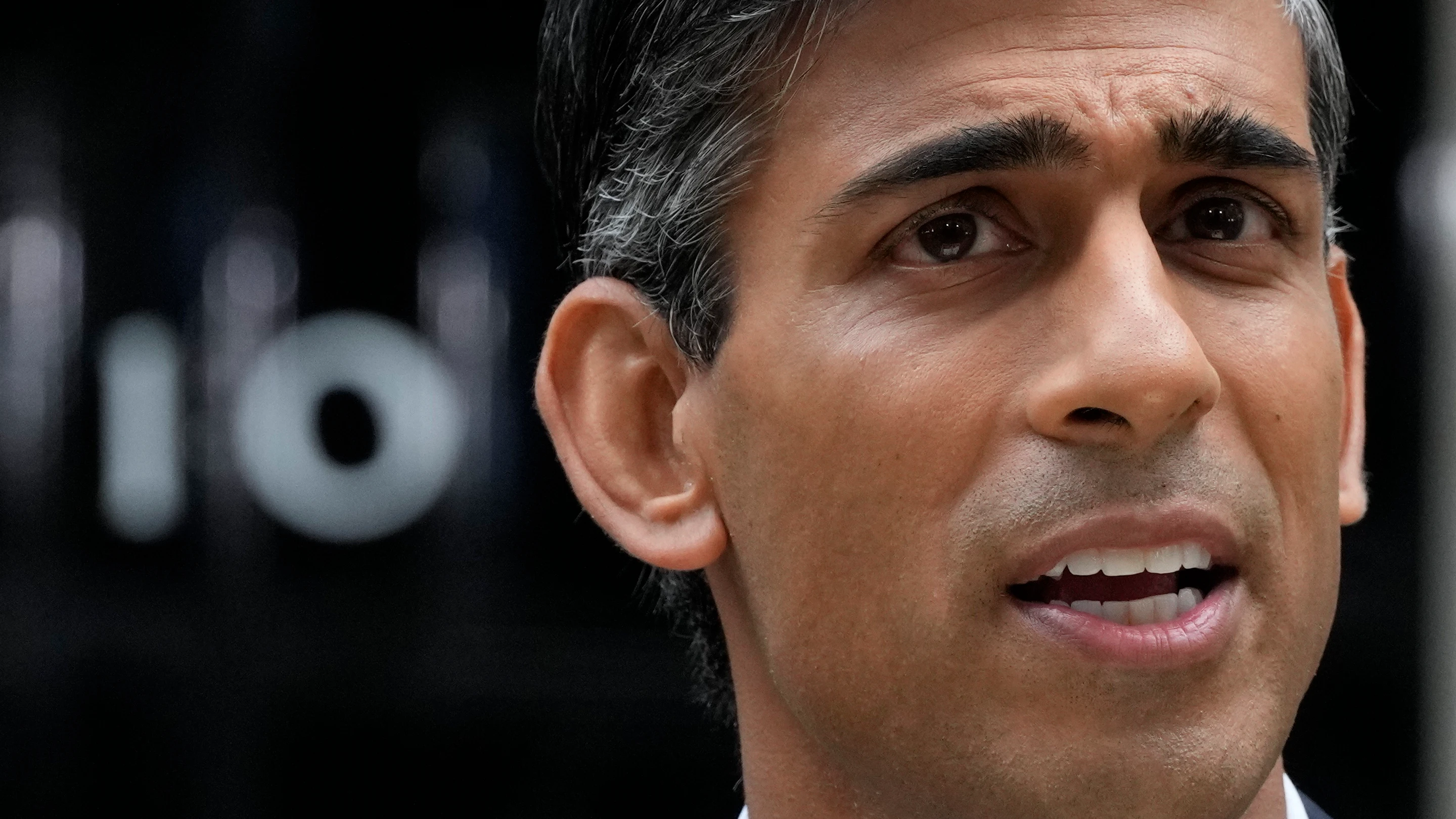 El primer ministro británico, Rishi Sunak, durante una comparecencia