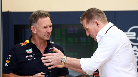 Jos Verstappen, con Christian Horner Jos Verstappen, con Christian Horner