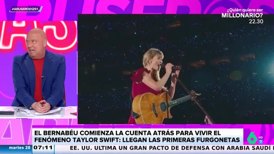 Alfonso Arús analiza el concierto de Taylor Swift en el Bernabéu: "Estoy seguro que Isabel Pantoja pide más cosas" Alfonso Arús analiza el concierto de Taylor Swift en el Bernabéu: "Estoy seguro que Isabel Pantoja pide más cosas"