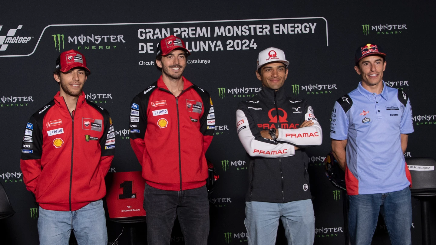 Enea Bastianini, Pecco Bagnaia, Jorge Martín y Marc Márquez Enea Bastianini, Pecco Bagnaia, Jorge Martín y Marc Márquez