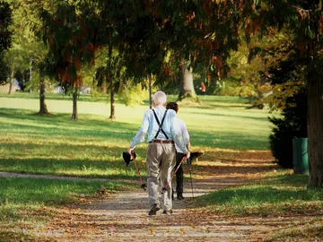 Personas mayores en un parque Personas mayores en un parque