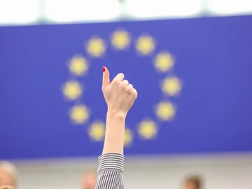 Votación en el pleno del Parlamento Europeo.