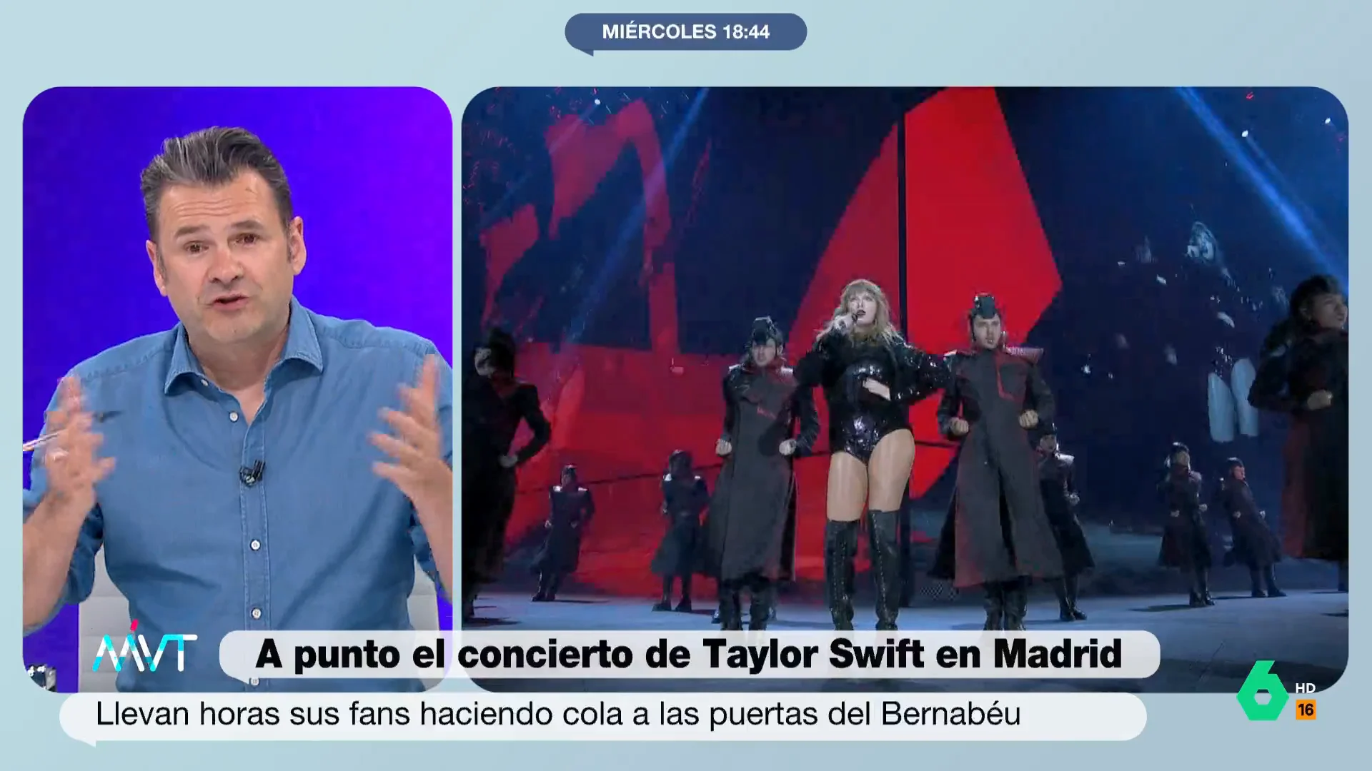 El concierto de Taylor Swift pone de nuevo en relieve las quejas de los vecinos cercanos al Santiago Bernabéu por los ruidos y molestias derivadas de los eventos en el estadio. La contundente respuesta de Iñaki López, en este vídeo.