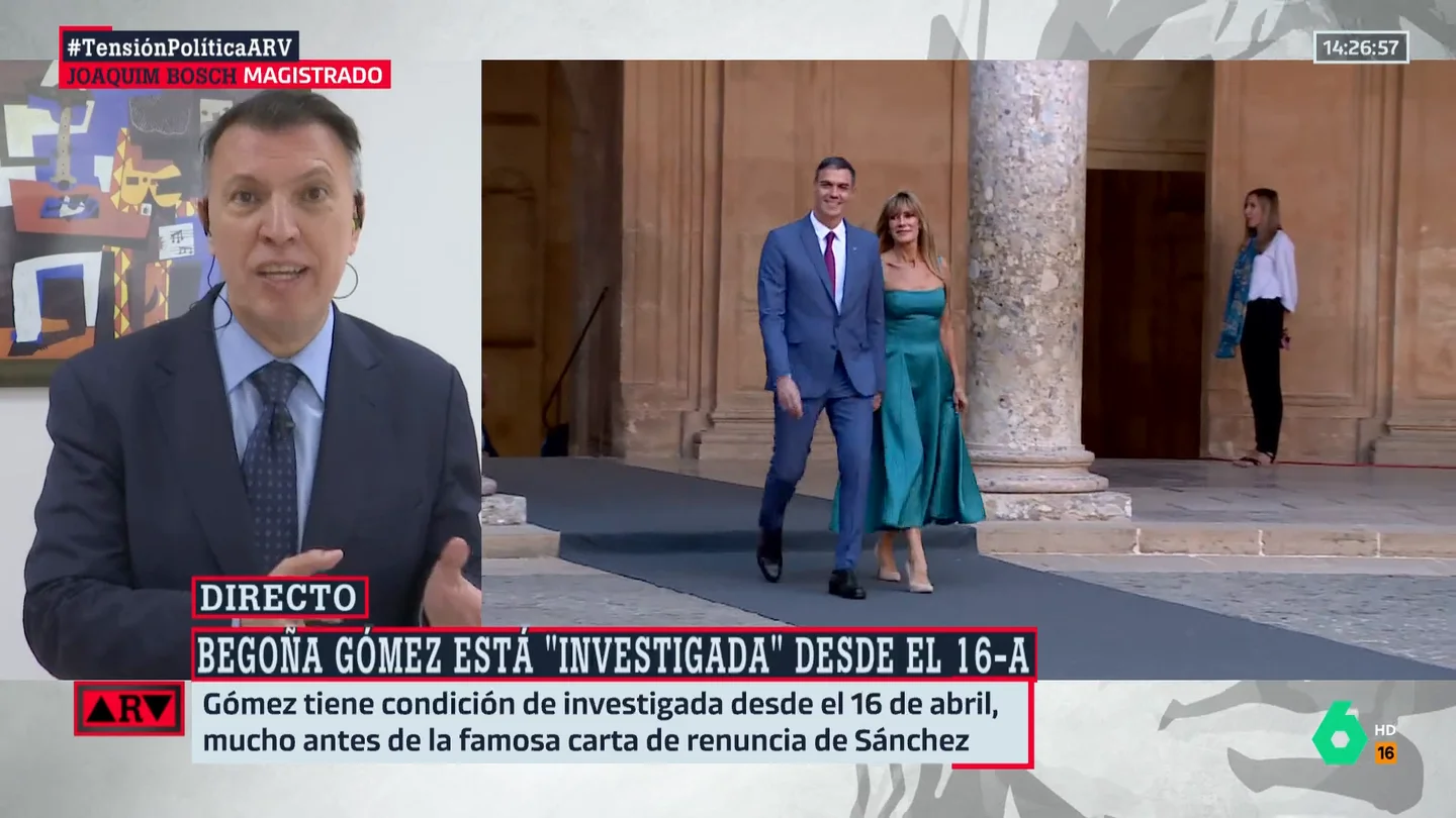 ¿La condición de "investigada" de Begoña Gómez implica que hay "investigación penal"? La explicación del magistrado Joaquim Bosch ¿La condición de "investigada" de Begoña Gómez implica que hay "investigación penal"? La explicación del magistrado Joaquim Bosch