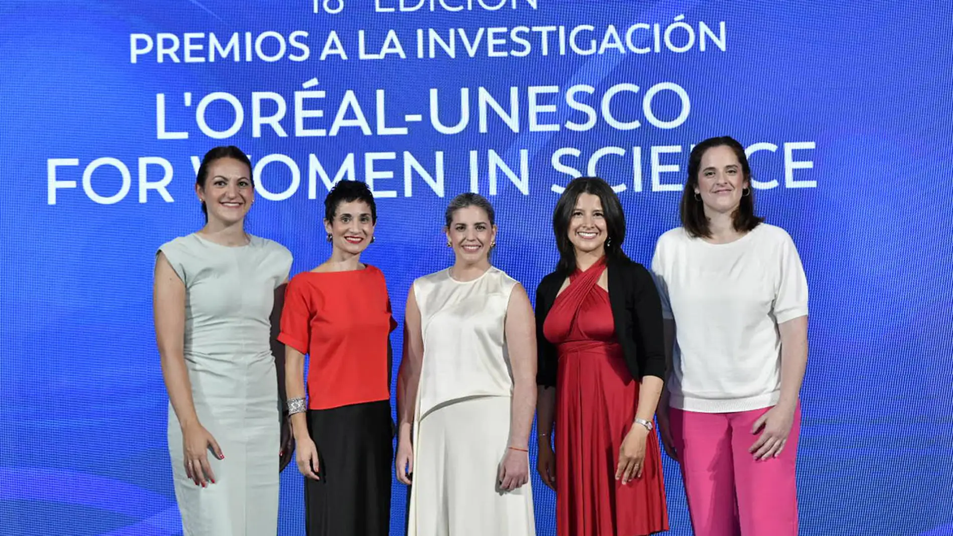 Las cinco investigadoras galardonadas con el premio L’Oréal-UNESCO