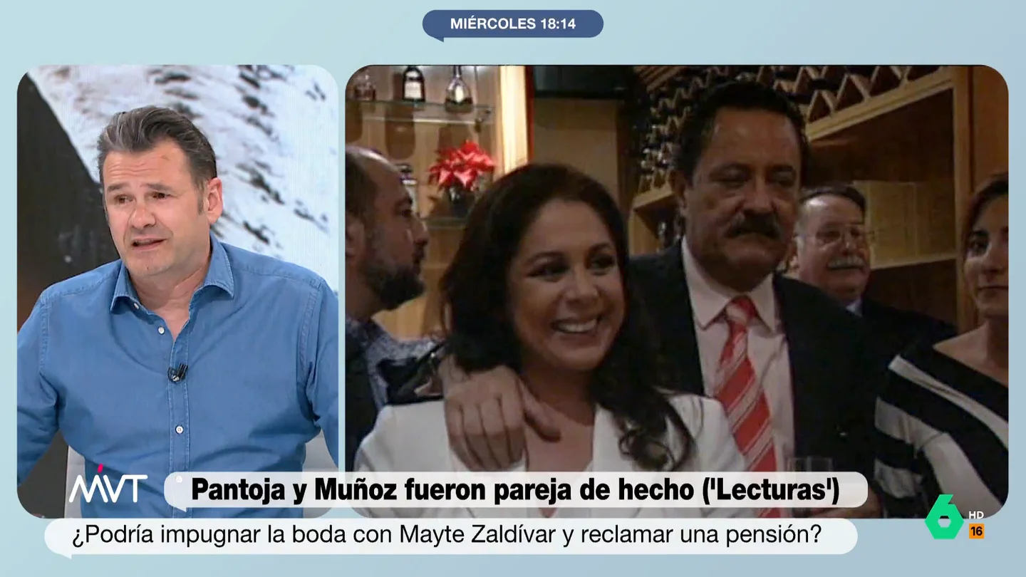 Iñaki López reacciona al nuevo 'culebrón' entre Isabel Pantoja, Julián Muñoz y Mayte Zaldívar Beatriz de Vicente explica en este vídeo si Isabel Pantoja podría impugnar el reciente matrimonio entre Julián Muñoz y Mayte Zaldívar para que pueda cobrar la pensión de viudedad. También si a ella le correspondería un porcentaje.