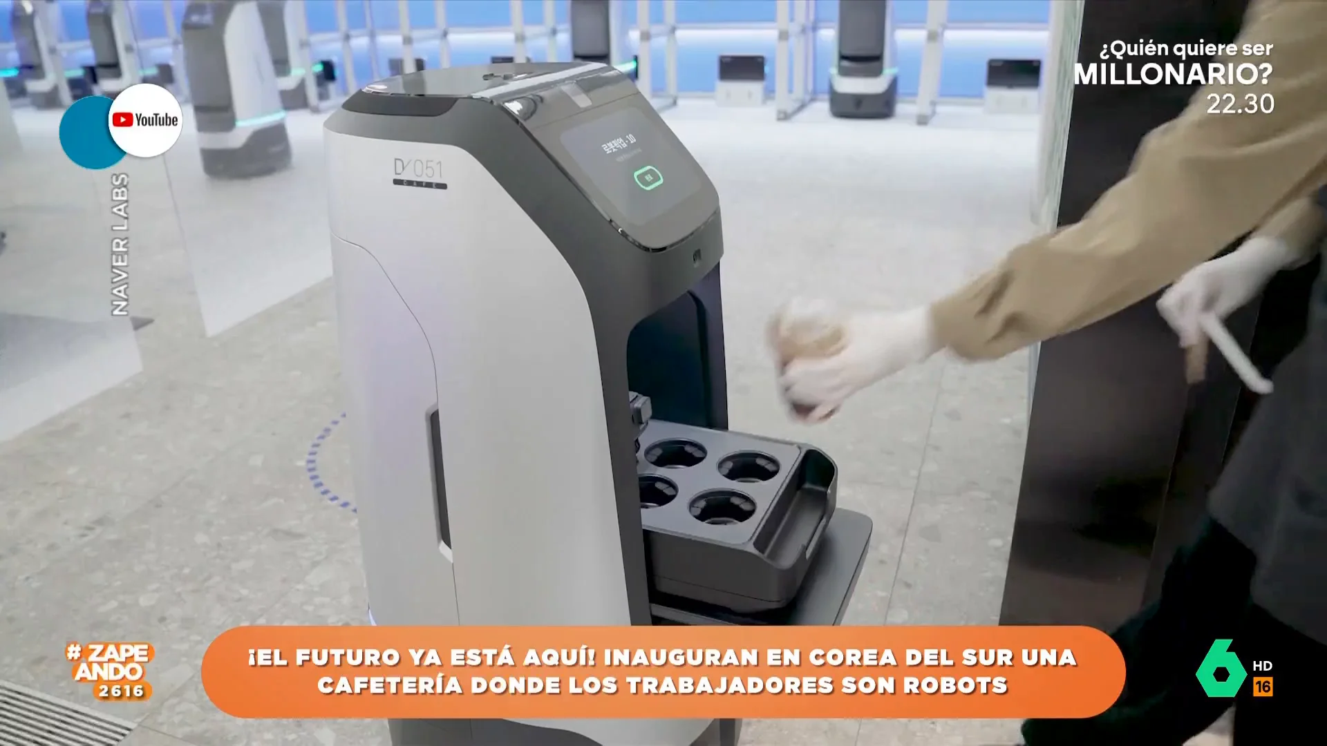 Inauguran una nueva cafetería futurista en Corea de Sur: trabajan dos personas y cien robots