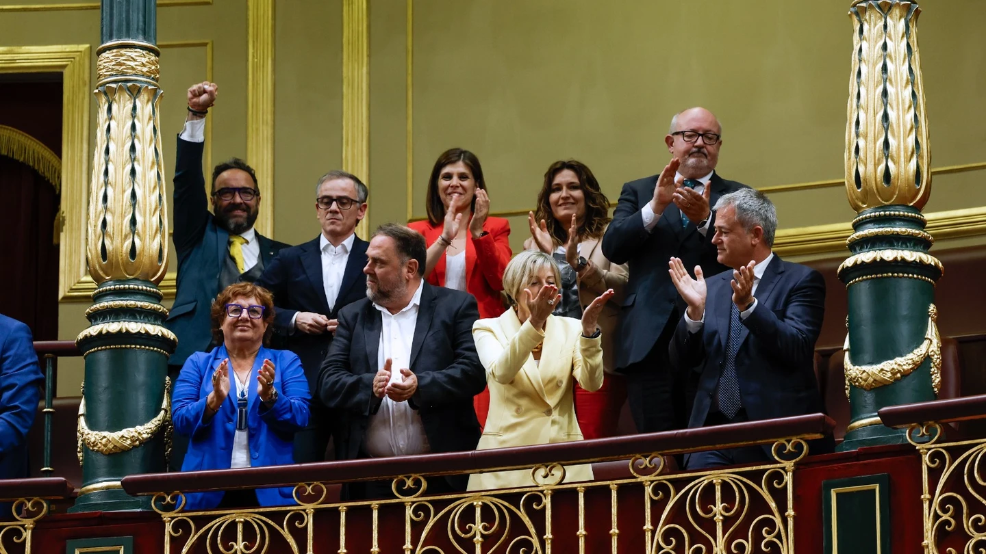 Junqueras celebra la aprobación de la ley de amnistía en el Congreso Junqueras celebra la aprobación de la ley de amnistía en el Congreso