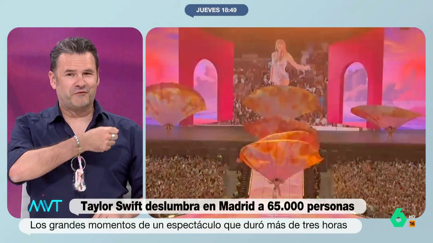 Iñaki López se despacha a gusto con el concierto de Taylor Swift Iñaki López ironiza sobre algunos momentos del concierto de Taylor Swift, como sus guiños al español o la entrega de su sombrero a un niño del público, y asegura en este vídeo que otros, como los Beatles o Springsteen, ya lo hicieron.