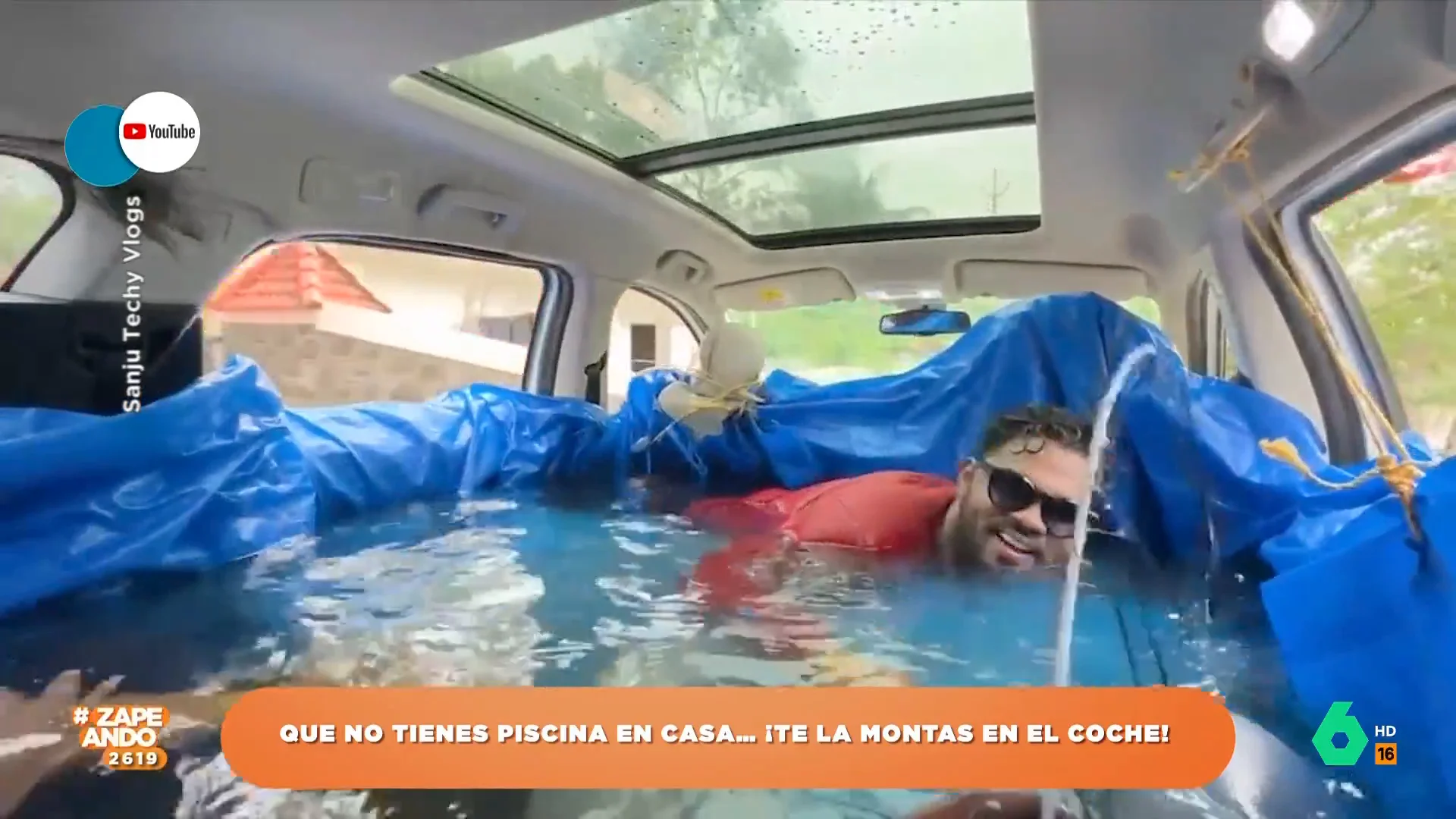 Así convierte este grupo de amigos su coche en una piscina