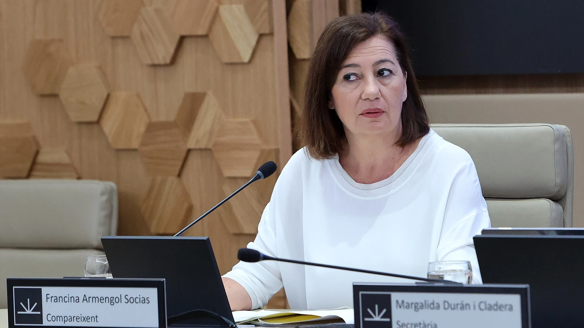 La presidenta del Congreso, Francina Armengol, comparece en la comisión por el caso Koldo, en el Parlament balear.