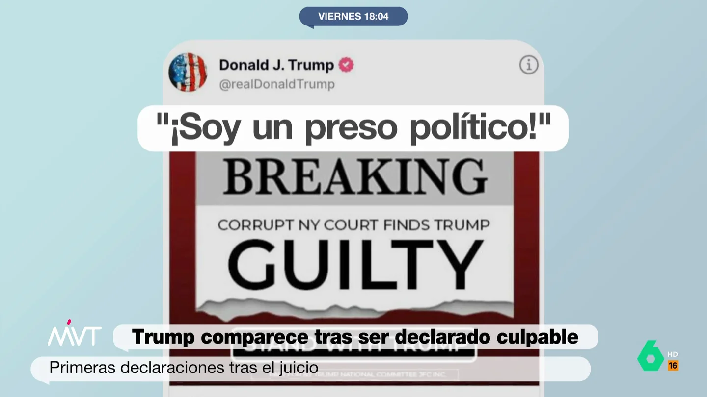 La carcajada de Cristina Pardo al conocer que Donald Trump se considera un "preso político" La carcajada de Cristina Pardo al conocer que Donald Trump se considera un "preso político"