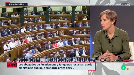 ARV- La reflexión de Tania Sánchez sobre la amnistía: "Es difícil que antes del 10 de junio esté operativa" ARV- La reflexión de Tania Sánchez sobre la amnistía: "Es difícil que antes del 10 de junio esté operativa"