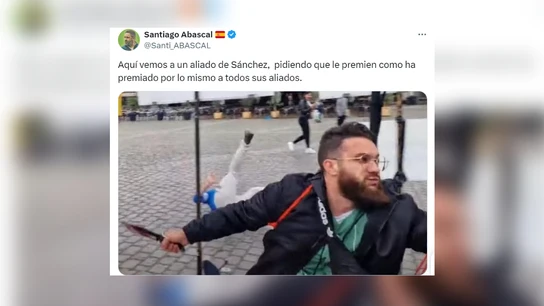 Mensaje publicado por Santiago Abascal, líder de Vox, en redes sociales Mensaje publicado por Santiago Abascal, líder de Vox, en redes sociales