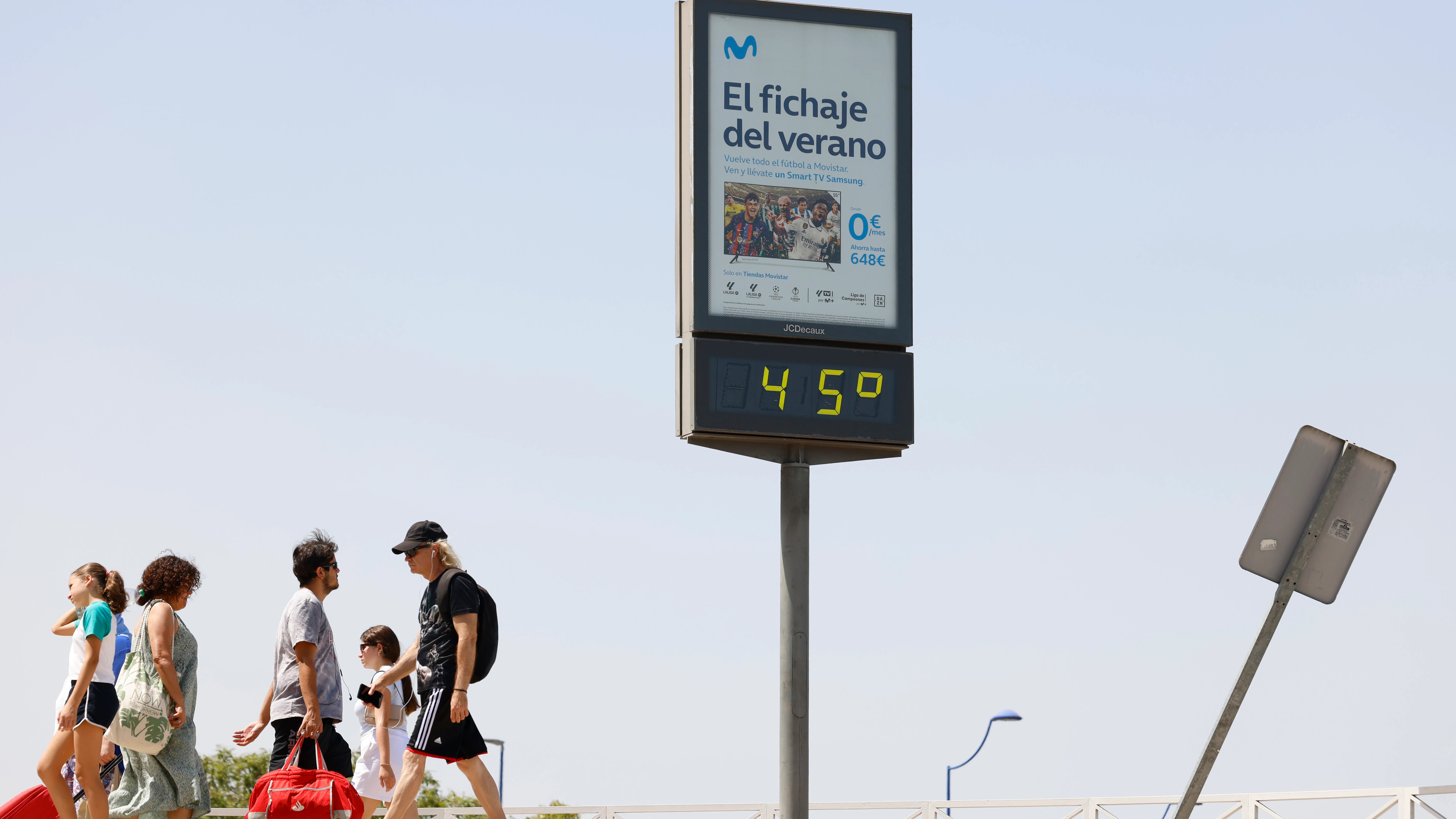 Un termostato en Sevilla, en agosto de 2023, marcando 45 grados centígrados
