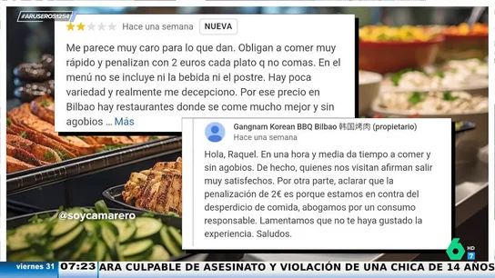 Un bufé libre de Bilbao se viraliza porque penaliza dejar comida: dos euros por plato inacabado Un bufé libre de Bilbao se viraliza porque penaliza dejar comida: dos euros por plato inacabado