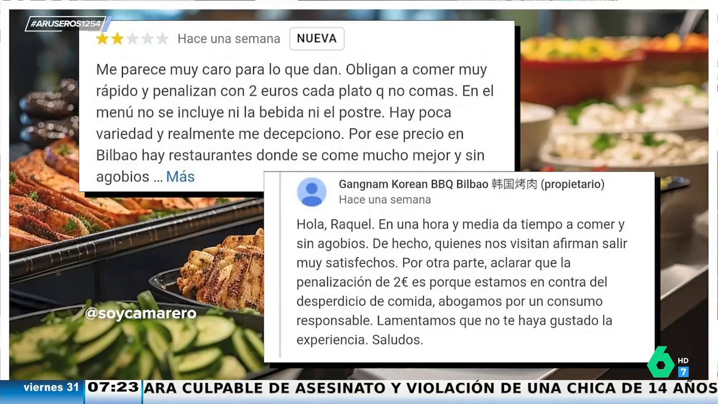 Un bufé libre de Bilbao se viraliza porque penaliza dejar comida: dos euros por plato inacabado Un bufé libre de Bilbao se viraliza porque penaliza dejar comida: dos euros por plato inacabado
