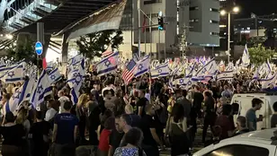 Manifestantes israelíes en Tel Aviv