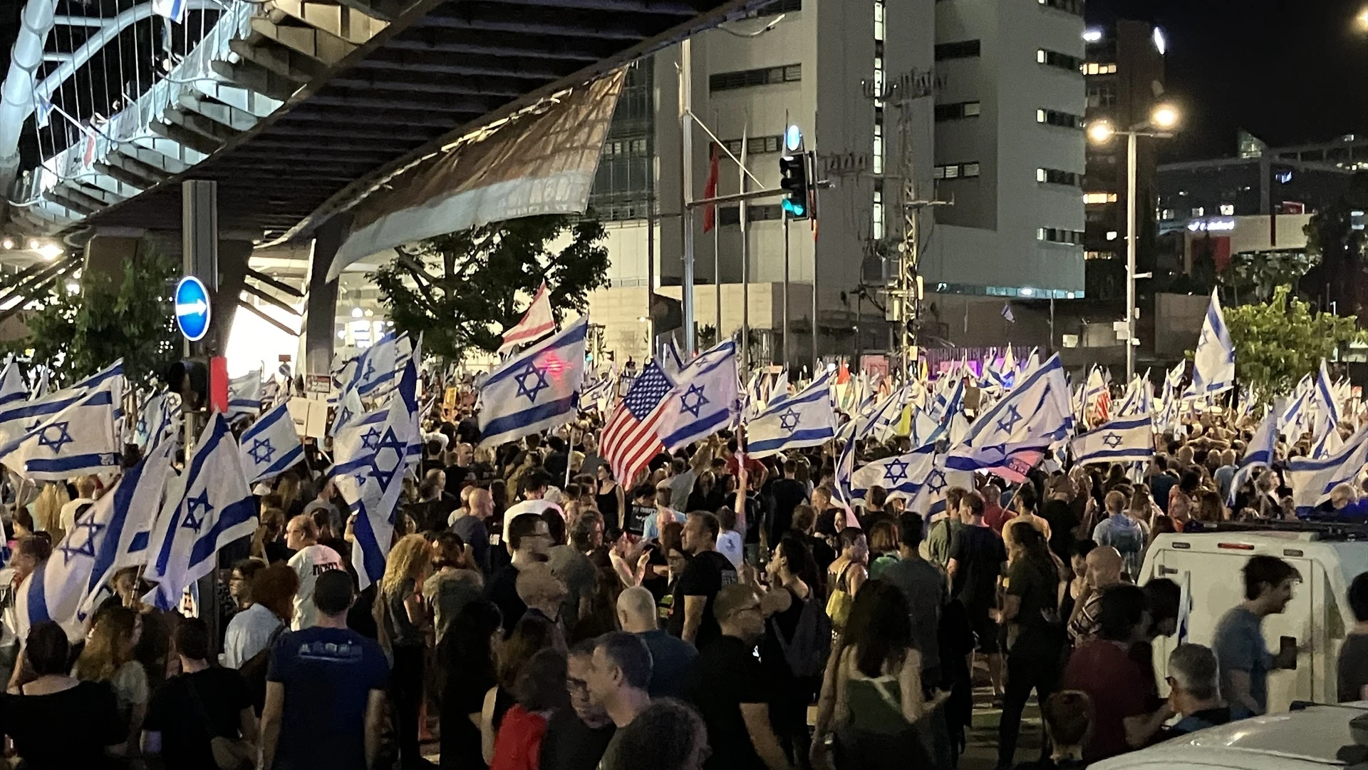 Manifestantes israelíes en Tel Aviv