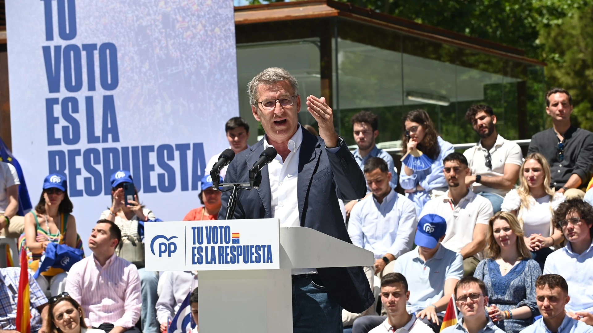 Alberto Nuñez Feijóo, durante un acto en Zaragoza