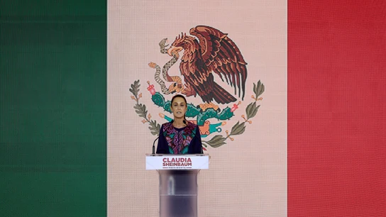 La candidata oficialista a la presidencia de México, Claudia Sheinbaum, habla durante una rueda de prensa en Ciudad de México (México) La candidata oficialista a la presidencia de México, Claudia Sheinbaum, habla durante una rueda de prensa en Ciudad de México (México)