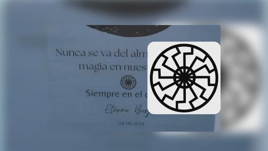 Recorte del símbolo nazi en el homenaje a Borja Villacís Recorte del símbolo nazi en el homenaje a Borja Villacís