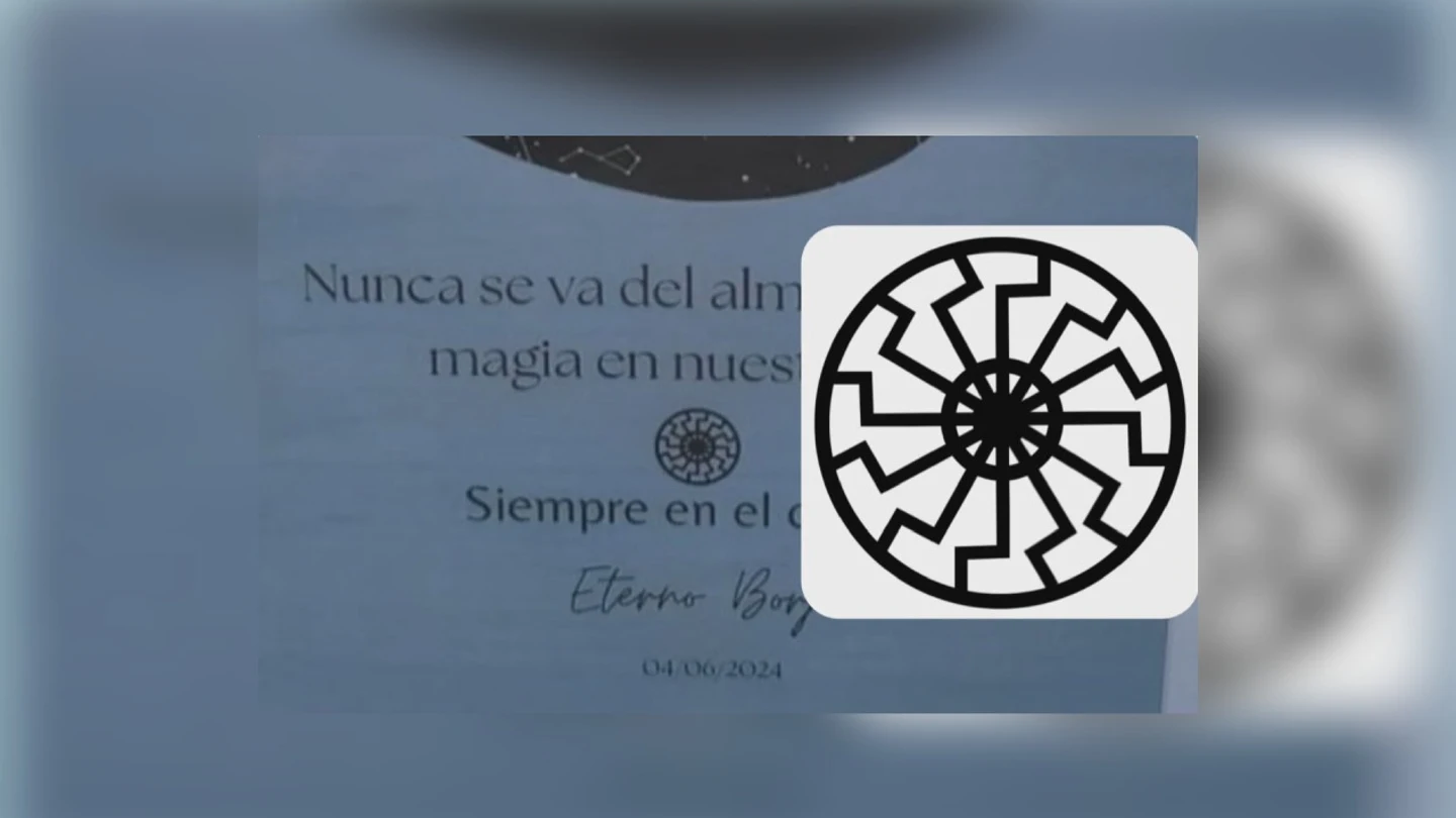 Recorte del símbolo nazi en el homenaje a Borja Villacís Recorte del símbolo nazi en el homenaje a Borja Villacís