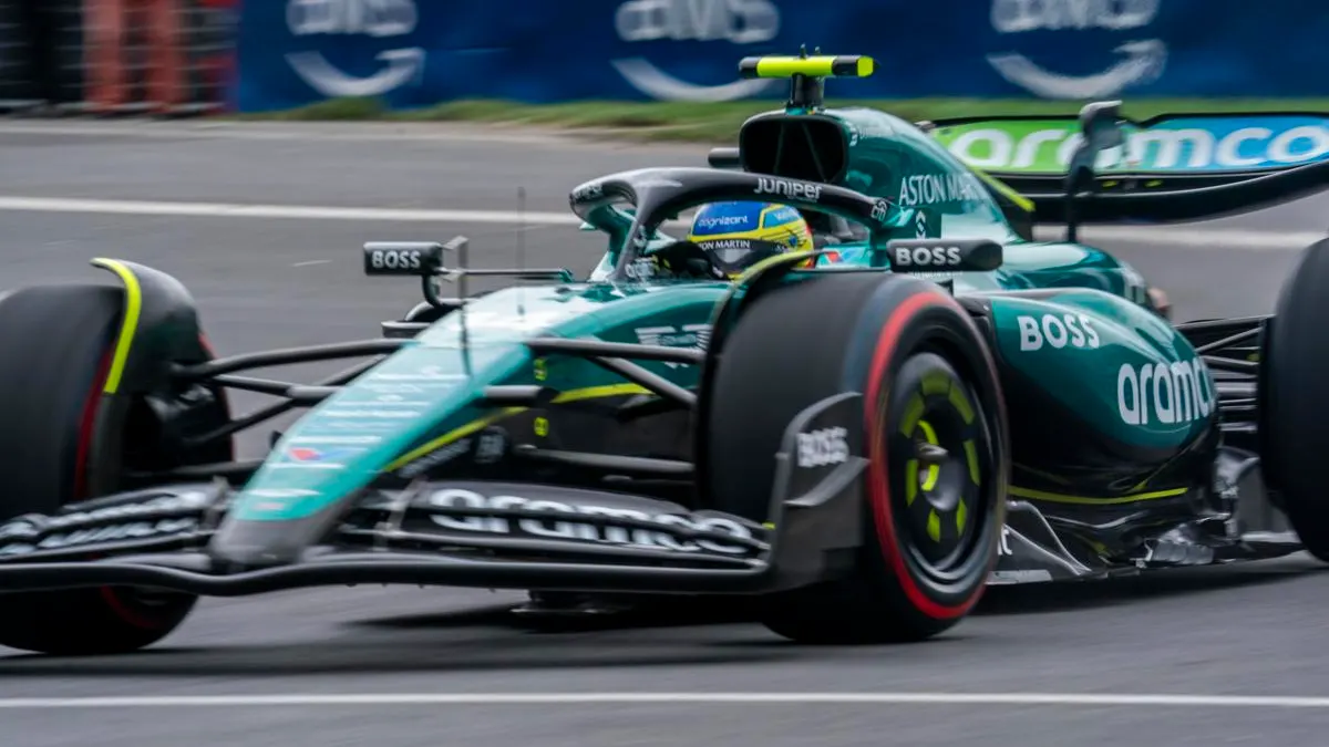 Fernando Alonso, en el Aston Martin