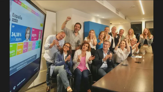El PP celebra el resultado de las elecciones europeas El PP celebra el resultado de las elecciones europeas