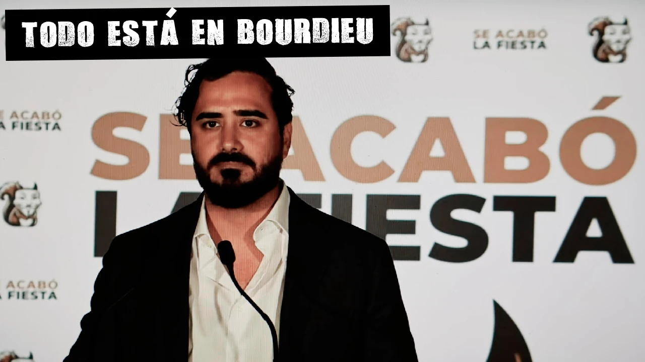 El agitador de ultraderecha Luis 'Alvise' Pérez, durante su comparecencia la noche de las elecciones europeas