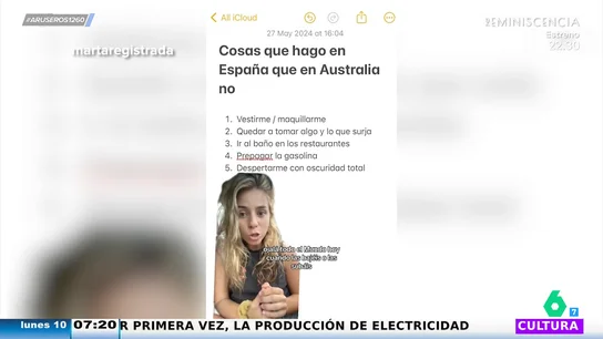 Una tiktoker española explica lo diferente que es vivir en Australia respecto a España Una tiktoker española explica lo diferente que es vivir en Australia respecto a España