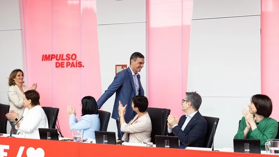 Pedro Sánchez en su llegada a la Comisión Ejecutiva Federal del PSOE este lunes Pedro Sánchez en su llegada a la Comisión Ejecutiva Federal del PSOE este lunes