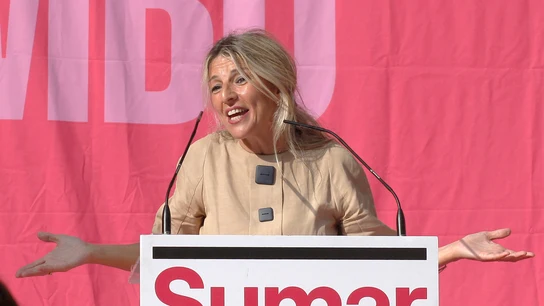 La vicepresidenta segunda y hasta hoy líder de Sumar, Yolanda Díaz, en un acto de campaña La vicepresidenta segunda y hasta hoy líder de Sumar, Yolanda Díaz, en un acto de campaña