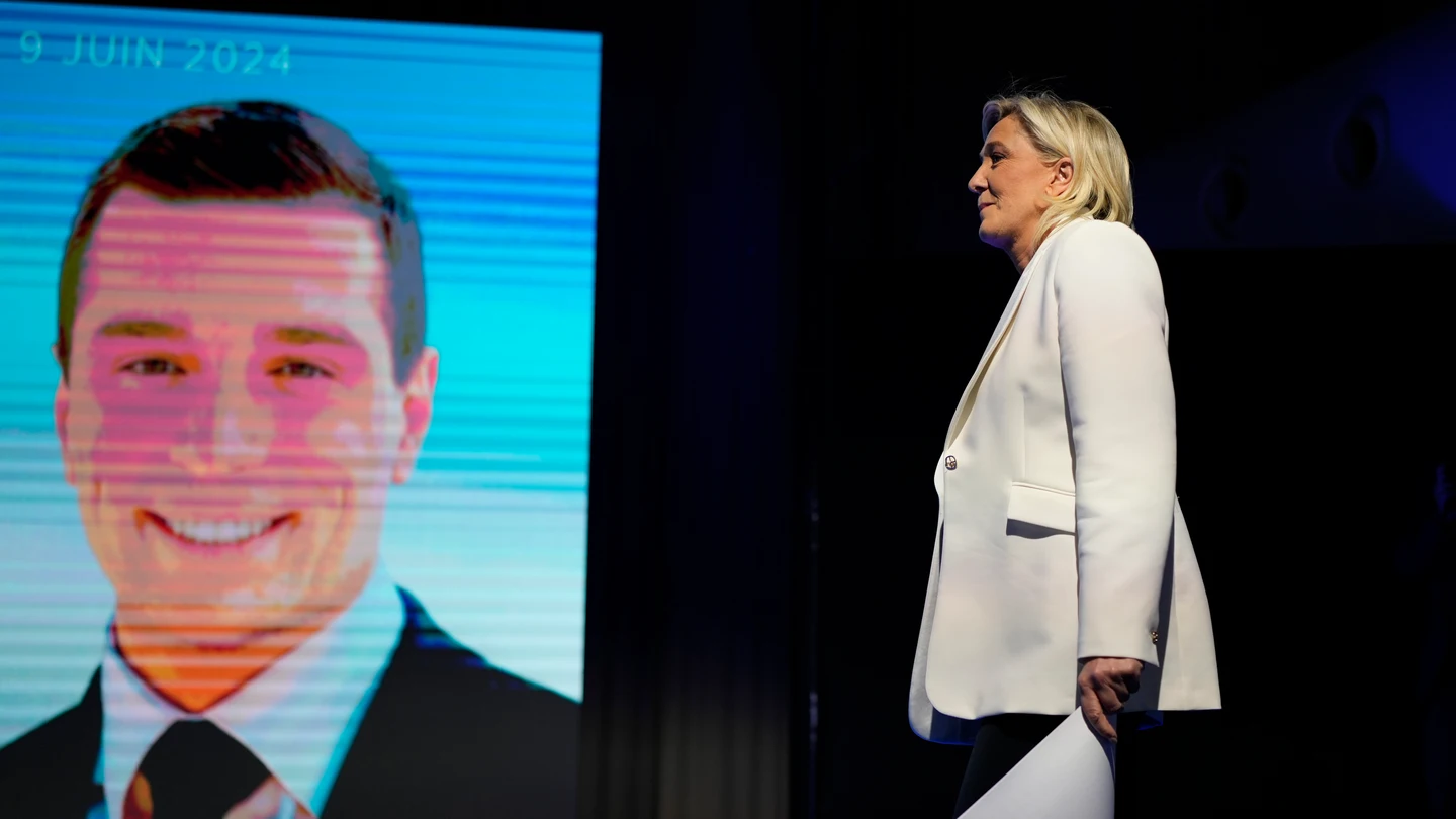 Marine Le Pen, tras conocerse los resultados de las elecciones europeas en Francia Marine Le Pen, tras conocerse los resultados de las elecciones europeas en Francia