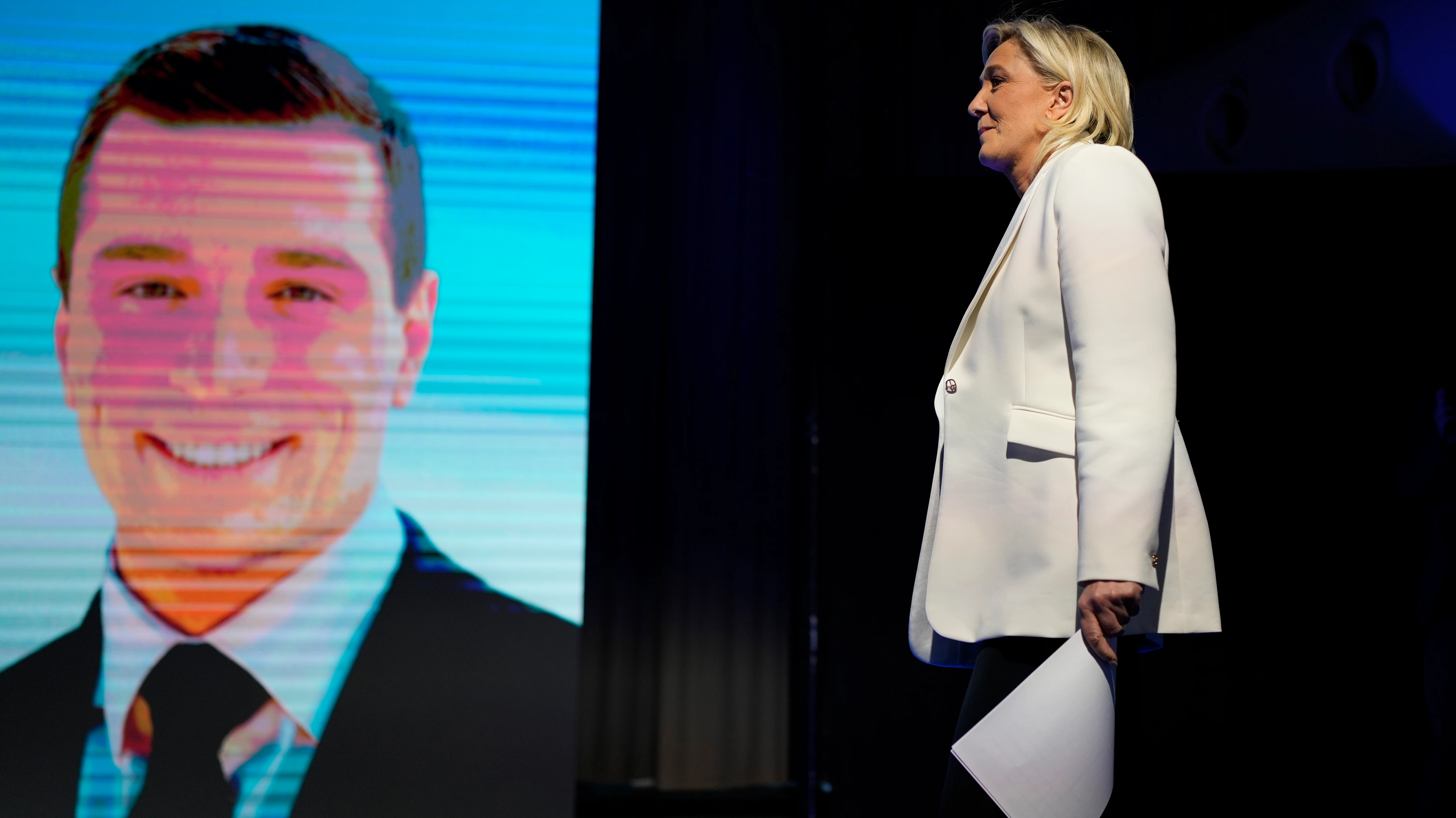 Marine Le Pen, tras conocerse los resultados de las elecciones europeas en Francia